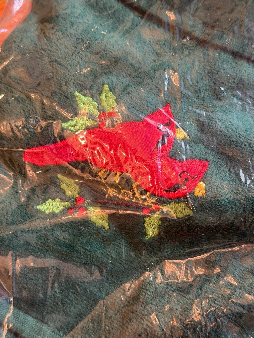 🆕Sultans linens 3 piece winter forest green towel set red cardinals guest bath